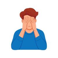 man with a gestures facepalm expression flat illustration vector