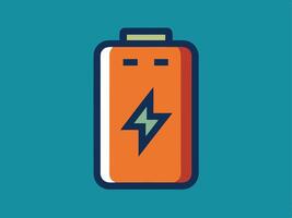 battery icon with lightning bolt symbol on turquoise backgroundOrange b vector