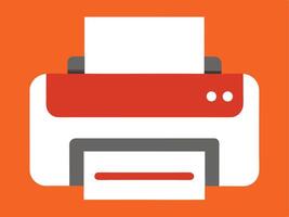 Simple and modern illustration of a red and white printer vector
