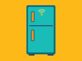 Smart refrigerator with wifi connectivity representing modern home appliance technology vector