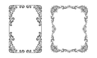 Elegant calligraphic frames set. Vintage black decor borders of rectangular shape illustration vector