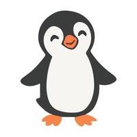 Smiling Penguin Doodle Character Design vector