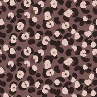 Animal leopard inspired seamless pattern with bold spots, organic shapes on a brown background. Abstract stylized print for fashion design, modern decor, and artistic branding projects. vector