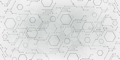 Abstract white bright technology hexagonal background. Connection structure. modern vector