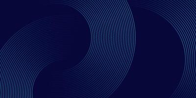 Abstract blue glowing geometric lines on dark blue background. Modern shiny blue circle lines pattern. Futuristic technology concept. Suit for cover, poster, banner, brochure, header, website vector