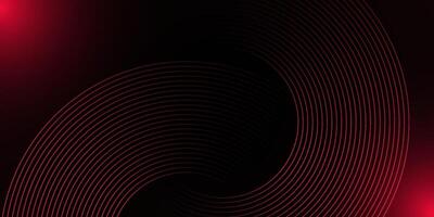 Red abstract circle background. Futuristic glowing red geometric lines design. Modern gradient rounded lines pattern. Suit for banner, brochure, flyer, cover, presentation, web. illustration vector