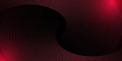 Red geometric abstract background. Futuristic glowing red geometric lines design. Modern gradient rounded lines pattern. Suit for banner, brochure, flyer, cover, presentation, web. illustration vector