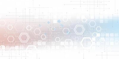 futuristic circuit high computer technology business background with abstract hexagon vector