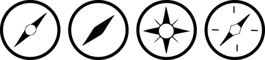 Compass icon in line. Navigation compass icon. Navigation symbol in outline vector