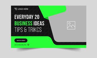 Creative digital agency business idea thumbnail banner design, startup business idea techniques cover banner design, fully customizable eps 10 file format vector