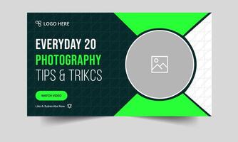 Customizable photography thumbnail banner design, editable EPS 10 file format, customizable cover banner, wedding photography thumbnail banner design vector