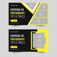 Top-notch photography tips and tricks set thumbnail design, customizable eps 10 file format vector