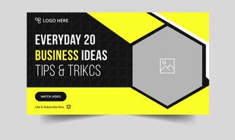 Top-notch business grow tips and tricks thumbnail banner design, business idea concept banner design, eps 10 file format vector