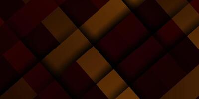 Abstract dynamic colorful orange and red banner 3D background. Creative square pattern and shadow on dark background. Eps10 vector