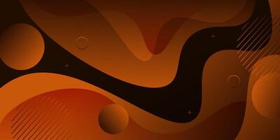 Realistic abstract dark orange wave background. Simple wave shadow pattern with circles. eps10 vector