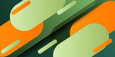 Abstract green and orange rounded square background. Dynamic color shape pattern design. eps10 vector