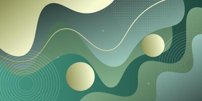 Abstract green gradient wave color background. Fluid shape geometric pattern. Eps10 vector