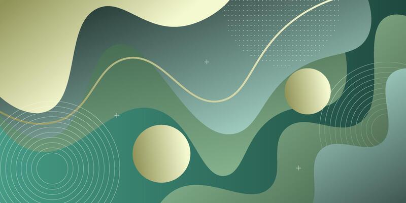 Abstract green gradient wave color background. Fluid shape geometric pattern. Eps10