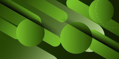 Abstract green dynamic gradient background with 3D look and simple circle pattern. Rounded rectangle elements. Eps10 vector