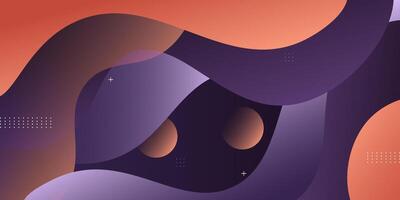 Abstract dark orange pattern and blue wave fluid on background. Trendy shape pattern banner background. eps10 vector