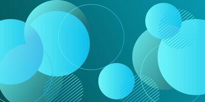 Bright green tosca blue abstract background. Simple overlapping circle trendy pattern. Eps10 vector