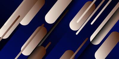 Abstract curved square banner background with brown color combination. Creative horizontal simple pattern on dark blue background. Eps10 vector