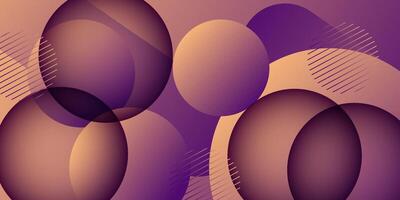 Abstract colorful gradient background in brown and purple. Trendy circle shapes overlapping with shadow pattern background. Eps10 vector