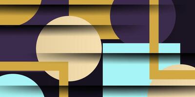 Abstract colorful dynamic background. Simple overlapping circle and square shape pattern design. Eps10 vector