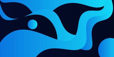 Blue geometric business banner design. Creative banner design with wave shape as template. Simple horizontal banner. Eps10 vector