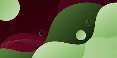 Modern abstract green and red wave background with colorful bright gradient. Simple background design with abstract geometric pattern for banner, flyer, presentation and business card. Eps10 vector