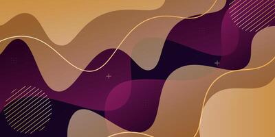 Bright and colorful abstract orange and purple shadow wave background. Fluid color design with shadows and lines. Fluid shape composition. Eps10. vector