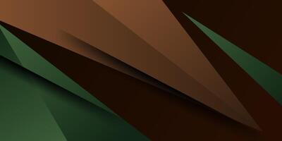 Abstract green and dark brown triangle background. Simple overlapping triangle shape pattern background. Eps10 vector