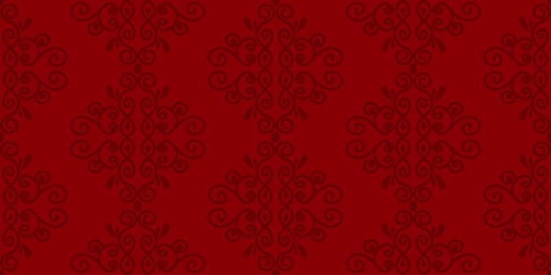 Rich seamless red ornamental pattern with symmetrical flourishes. Traditional damask background template for wallpaper and textile.