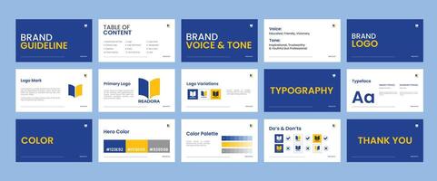 Brand identity framework template. Innovative brand standards layout. Logo and branding strategy vector