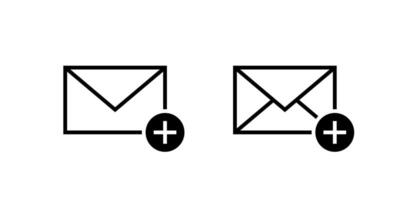 Add envelope message outline icon. Create email, mail sign symbol vector