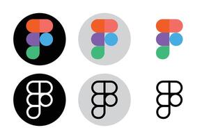 a collection of Figma logos with many design possibilities. An icon on a white backdrop vector