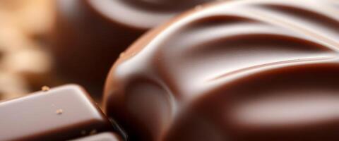 close up of a chocolate bar with a bite taken out of it photo