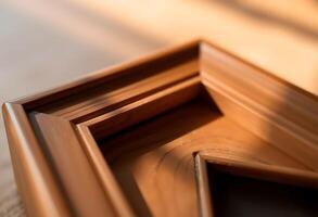 close up of a wooden tray on a table photo