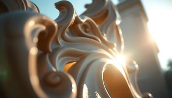 close up of a metal fence with a building in the background photo