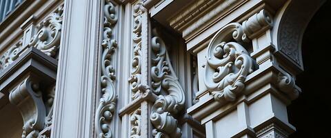 close up of a building with a clock on the side of it photo
