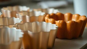 close up of many cups on a table photo