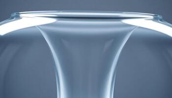 glass vase with a light reflecting off of it photo