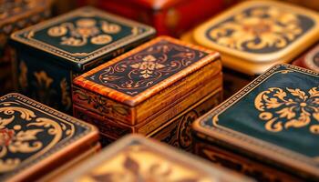close up of a bunch of small boxes photo