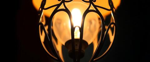 close up of a light bulb with a black background photo