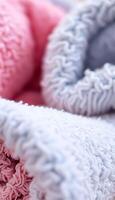 close up of a blanket and a blanket on a bed photo