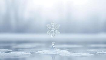 snowflake that is floating in the water photo