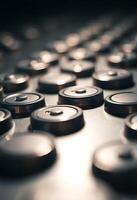 close up of a remote control with many buttons photo