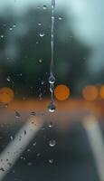 drop of water hanging from the side of a window photo