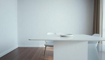 white table with a bowl on top of it photo