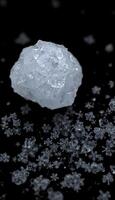 piece of ice sitting on top of a table photo